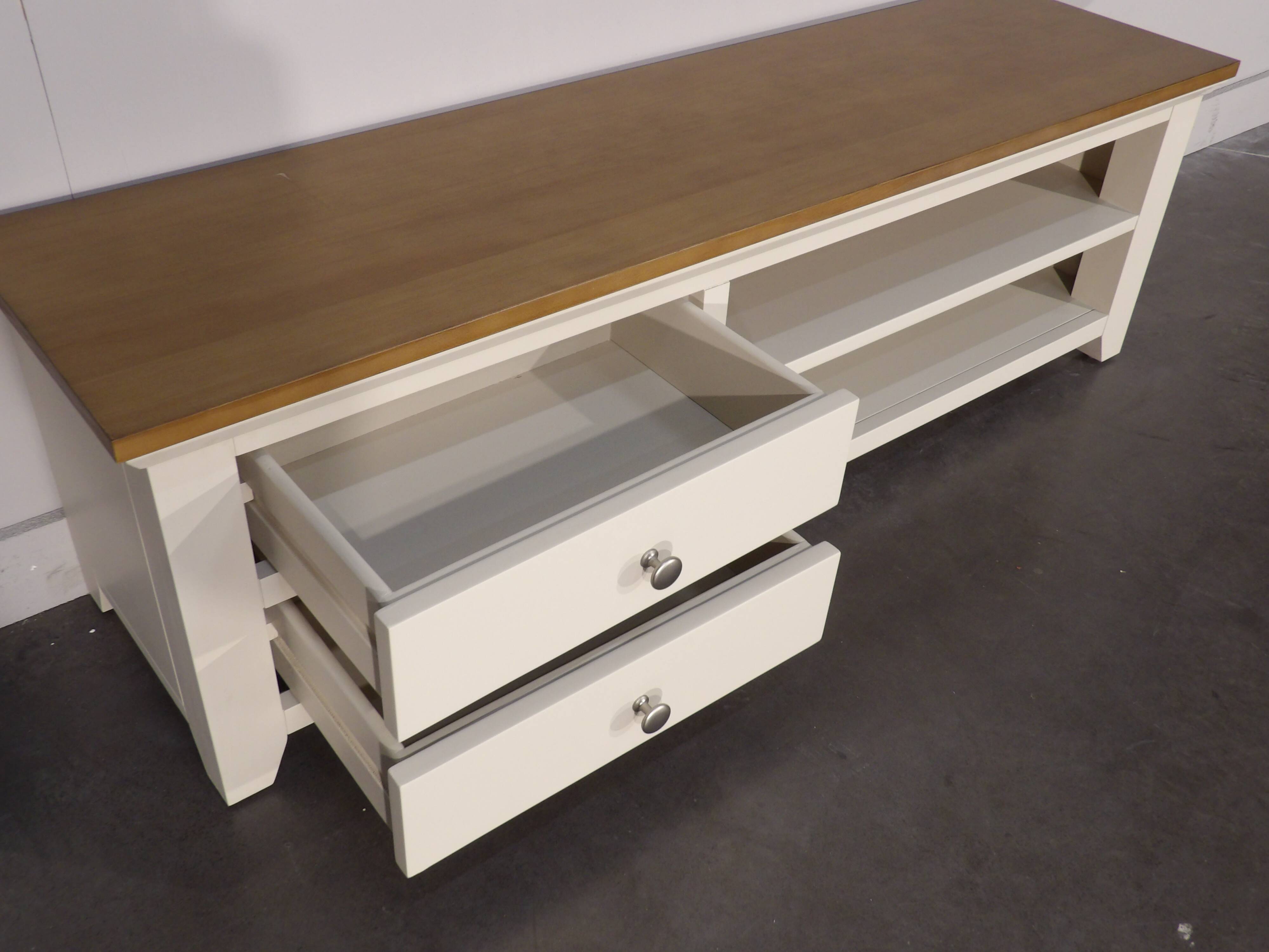 Modern wooden TV unit, 2 compartments, 2 drawers.