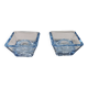 Two candleholders in turquoise/tranparent glass from Danish Kastrup-Holmegaard glassworks 1965-72