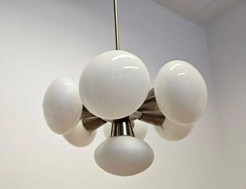 Midcentury Chrome Space Age Sputnik Pendant, 1970s