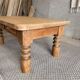 Antique solid wood coffee table – 2 drawers – turned legs