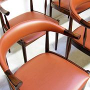 Eight Danish Cow Horn "Model 12" Chairs in Rosewood by Johannes Andersen