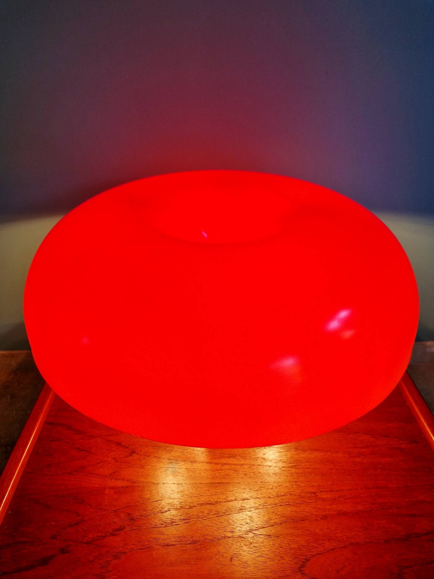 Lampe Nesso, fibre de verre orange, Giancarlo Mattioli, Artemide,1960