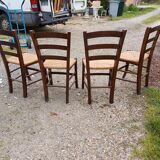 4 Old Straw Chairs