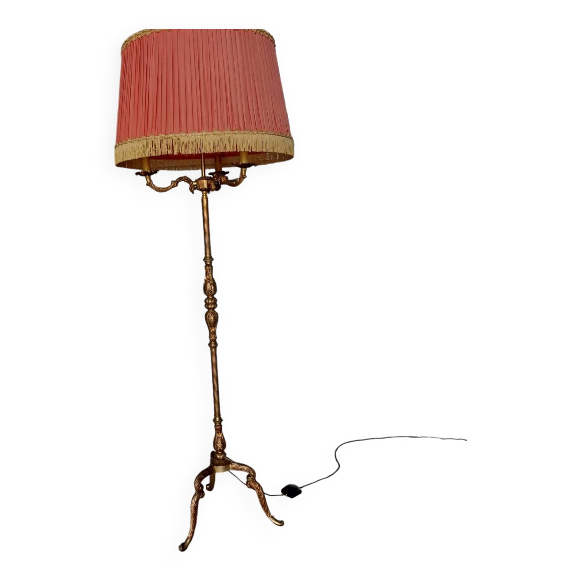 Pair of caned cabriolet armchairs