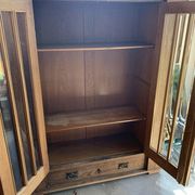 Buffet antique en chêne hongrois verre et bois
