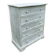 Commode vintage patine blanche