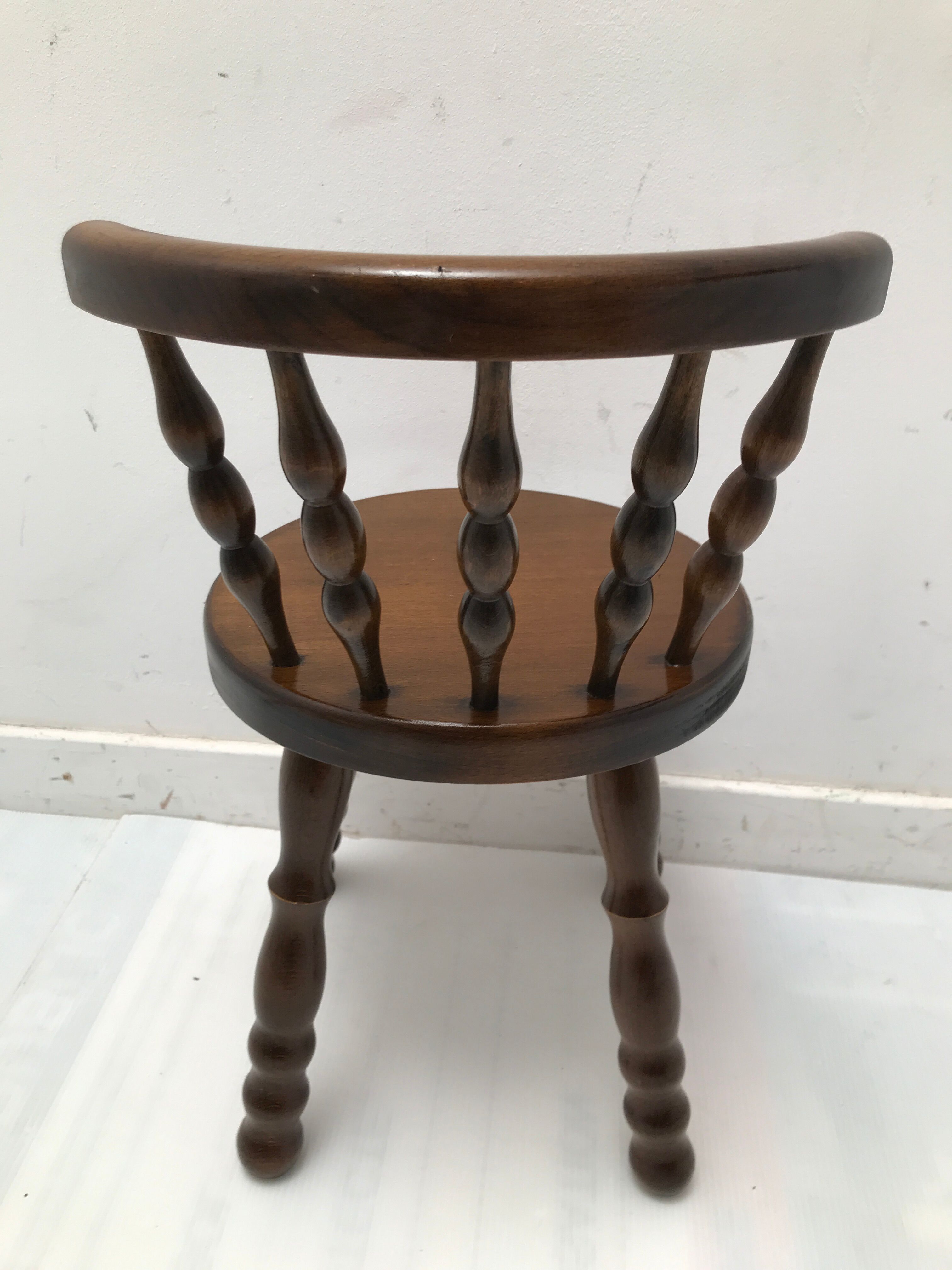 Old wooden child chair turned