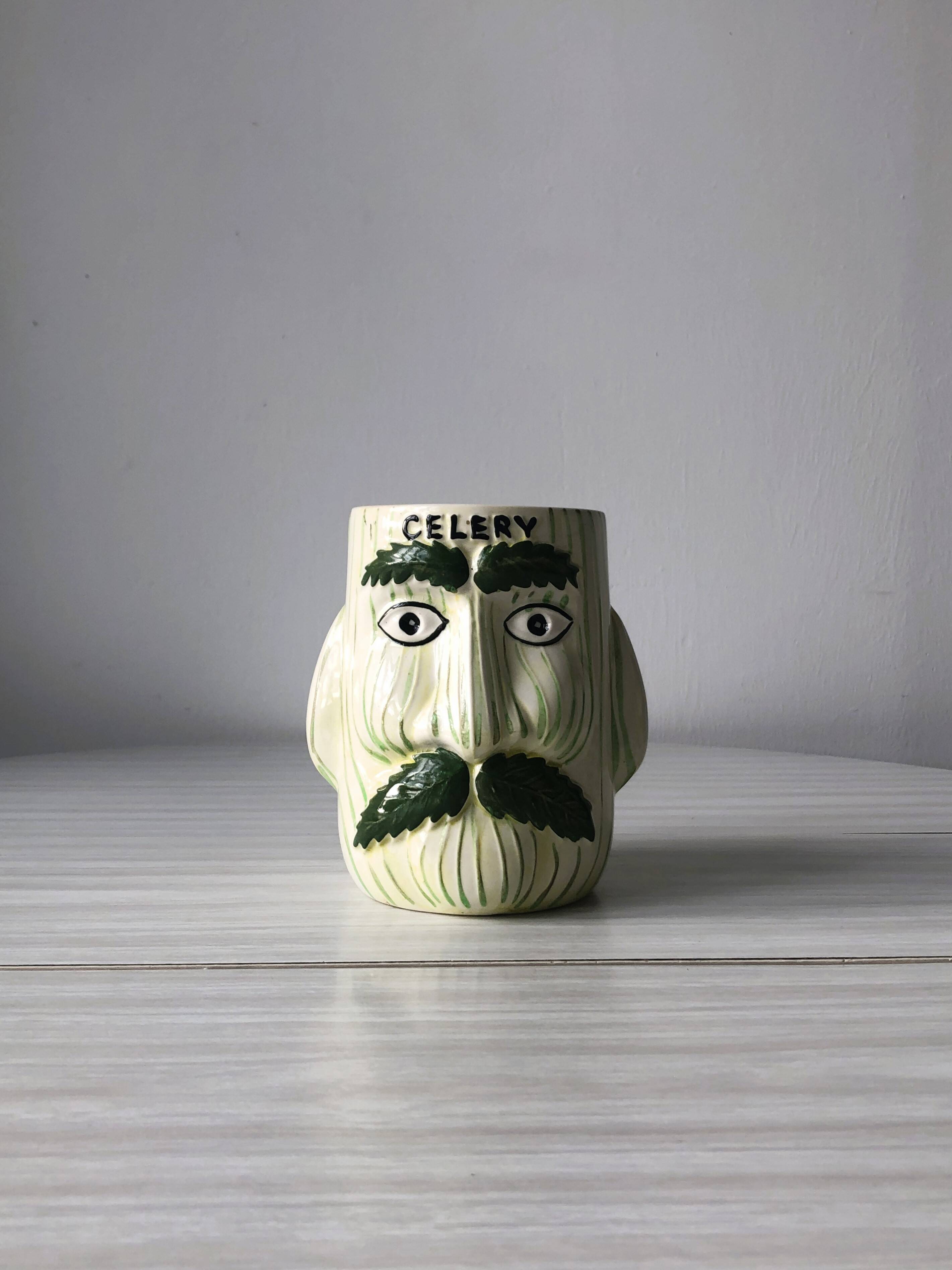 Celery face pot for ceramic utensils