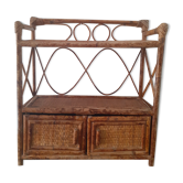 Rattan wall shelf