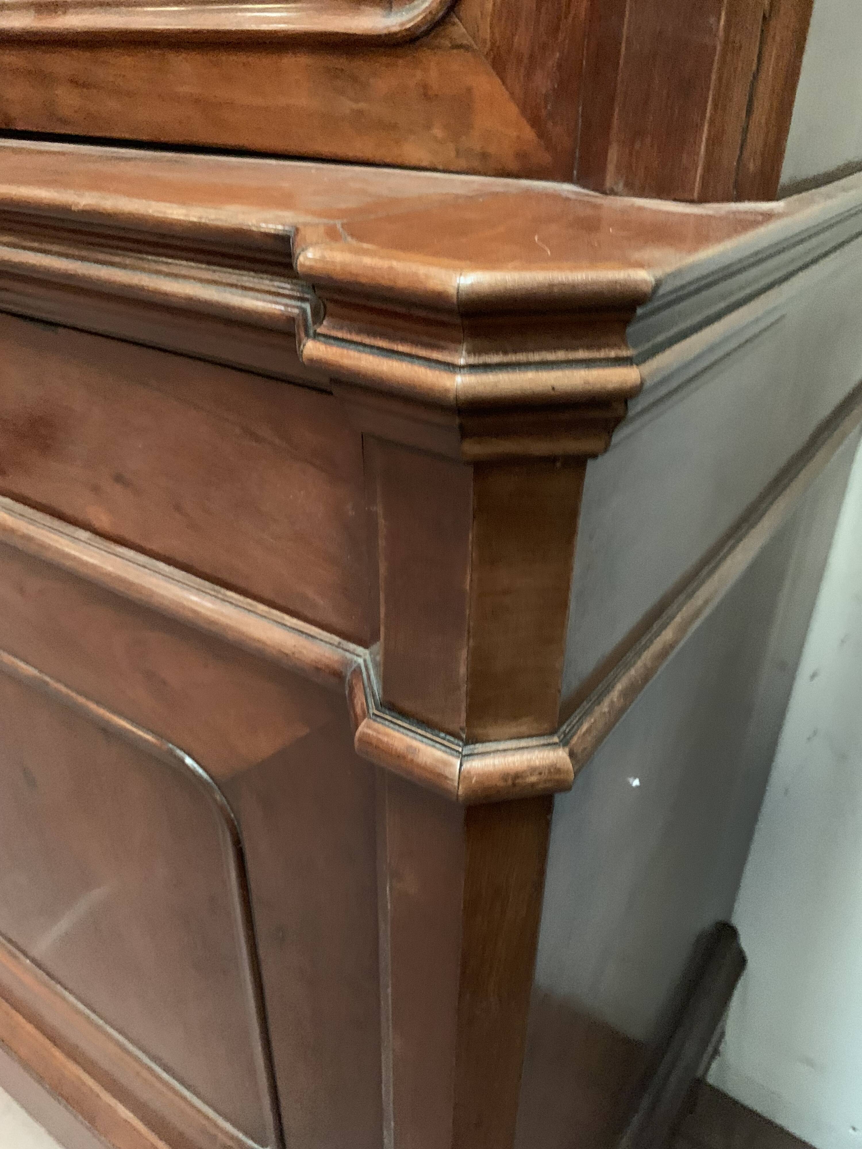Window furniture in two bodies Napoleon III Mahogany and veneer XIX century