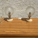 Pair 2pcs Vintage GDR AKA Electric Table Night Lamp Mid-Century 70s