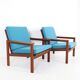 Ensemble de 2 fauteuils en teck "Capella" restaurés d'Illum Wikkelsø / Niels Eilersen.