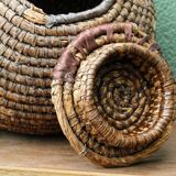 Burgundy in braided straw