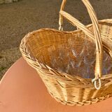 Wicker basket with double handles