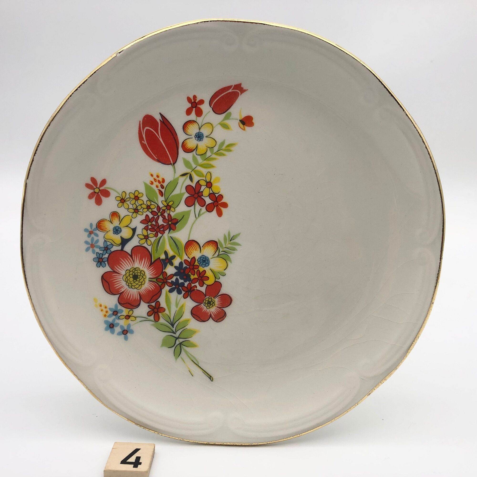 Gien - Riviera model, 6 dessert plates with serving dish.