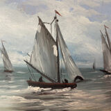 A pair of old paintings on wood.