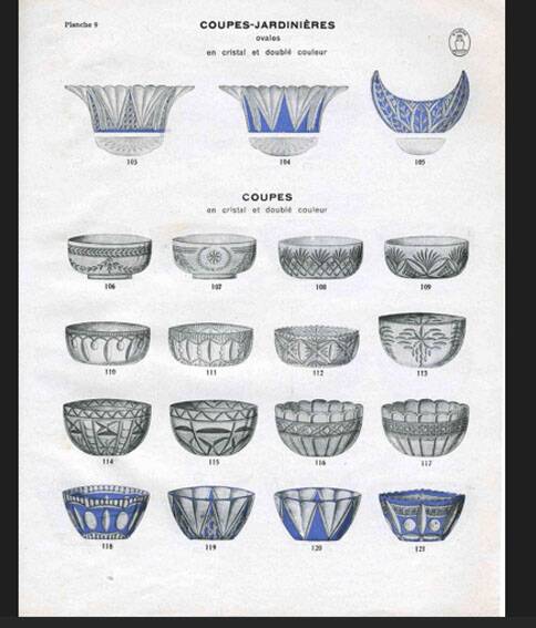 Saint louis crystal salad bowl, laurel garland model, 1930