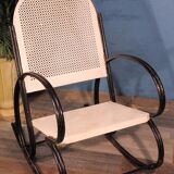 1950s perforated metal rocking chair
