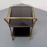 Mid-Century French Brass & Glass Serving Bar Cart, 1960s