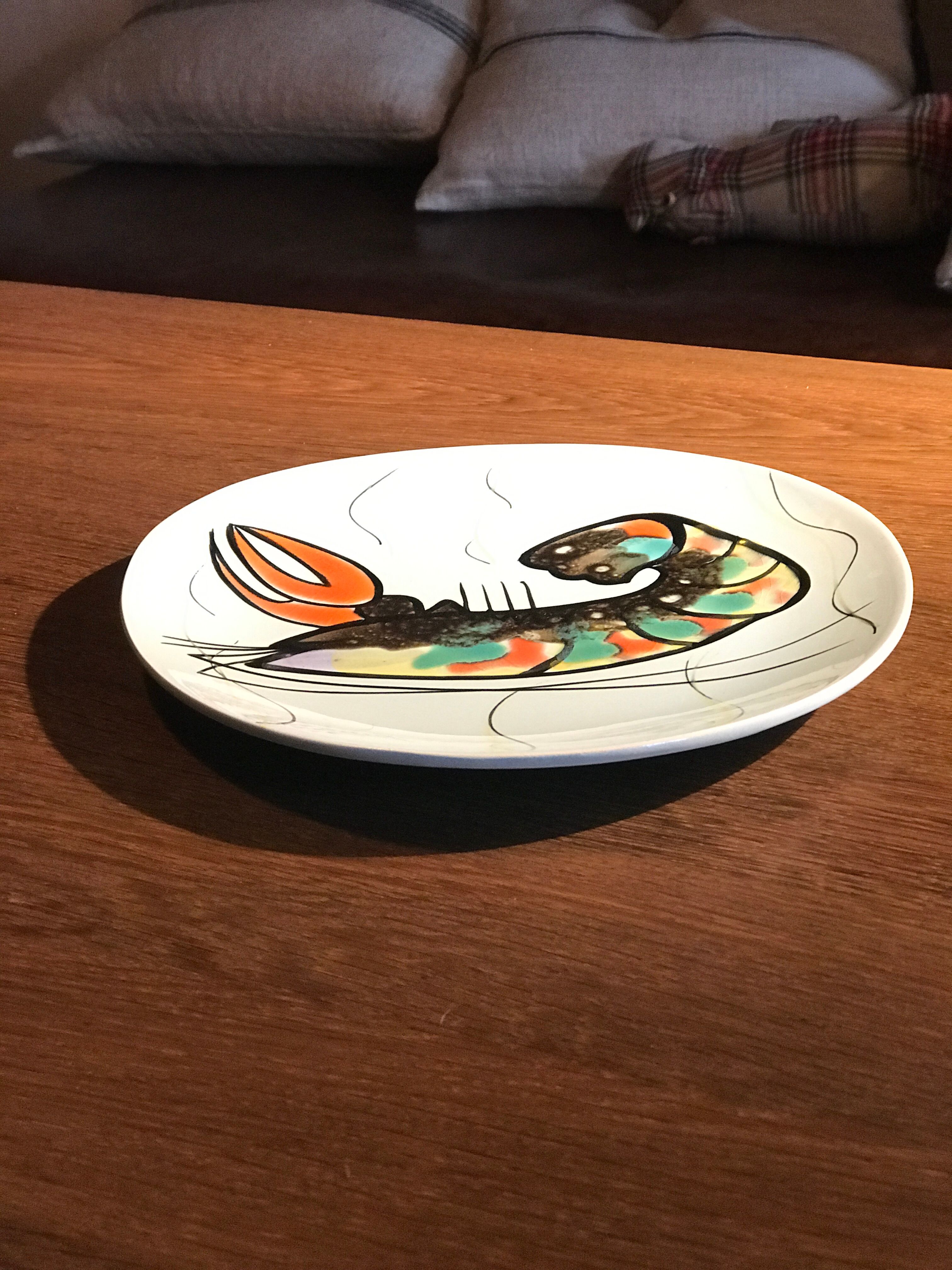 Assiette vintage 50 pornic\homard