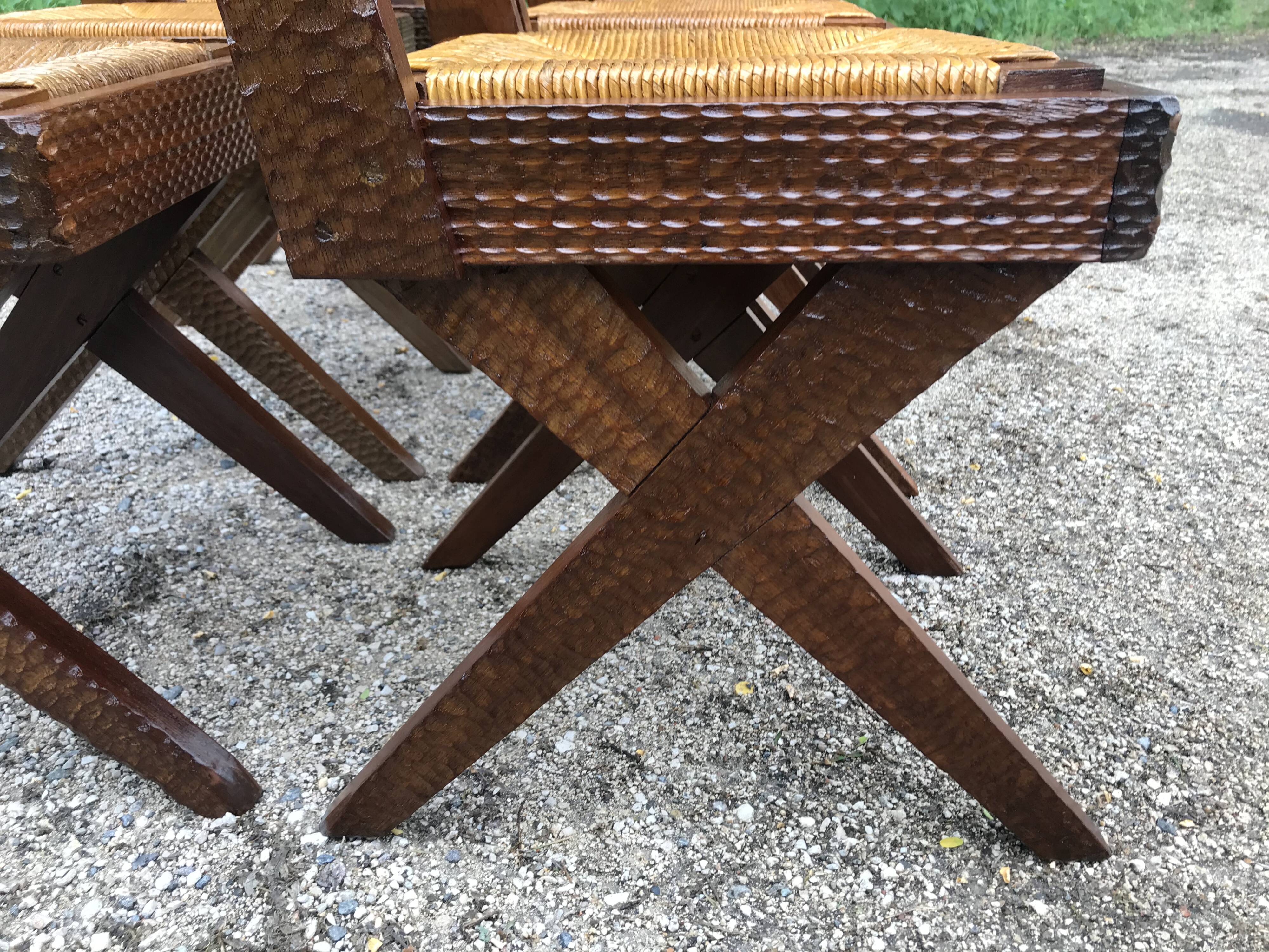 Suite of 6 wooden chairs  1940/1950
