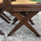 Suite of 6 wooden chairs  1940/1950