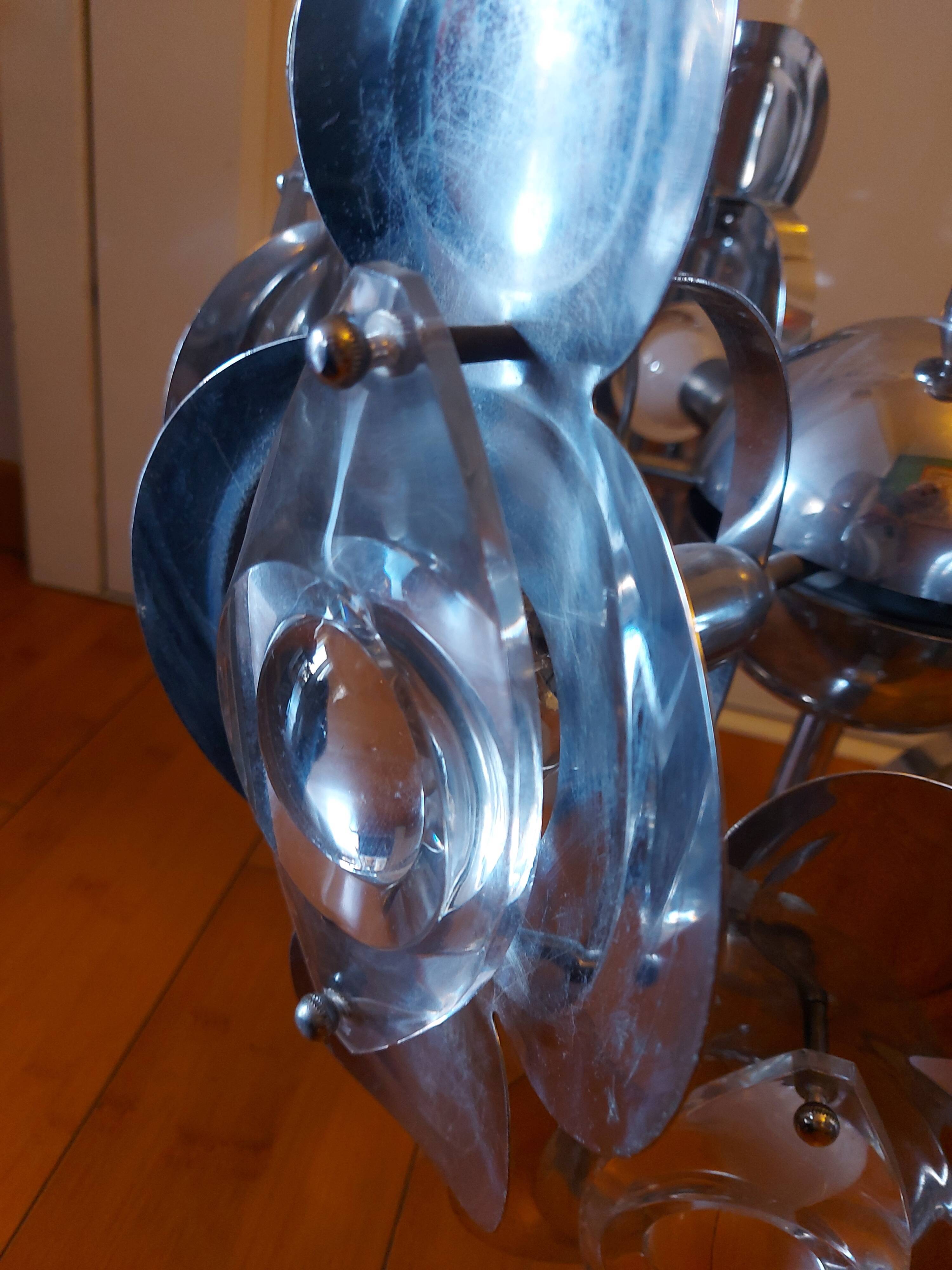 Vintage chandelier 70'S Oscar Torlasco , 9 lights