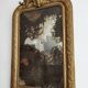 Large Louis Philippe mirror with antique mercury pediment, height 107cm, vintage