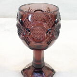 Advertising glass AVON purple decor in vintage relief