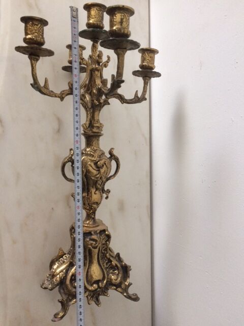 Pair of baroque bronze chandeliers