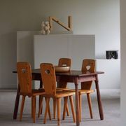 Modern Scandinavian, beech table with club-shaped legs, Arnold Madsen, made in the 1940s.