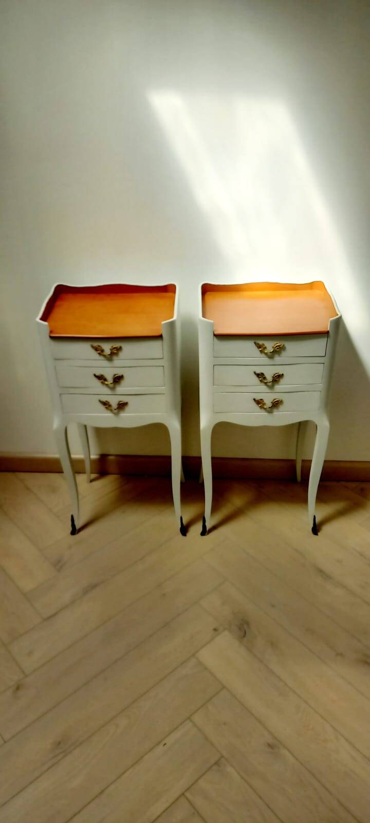 Pair of antique bedside tables