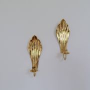 Pair of Art Deco Wall Candle Holders in Brass Holmström, Arvika, Sweden, 1950s