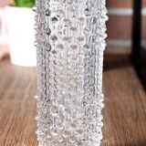 Vintage Clear Pressed Glass Vase: CandleWax Design, Czech Republic, 1972