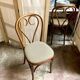 Heart bistro chair in beech and green wool