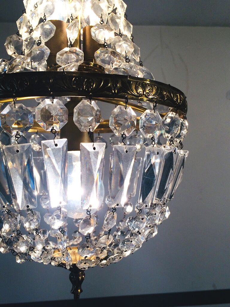 Grapevine balloon chandelier " hollywood regency " 50
