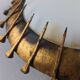 Sunburst lamp with nails forged with gold leaf and opaline, 1940s