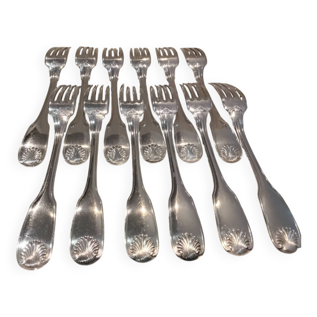 Set De Table Lot De 12 Fourchettes Tam Tam - Acier Inoxydable 18/10 - Finition Martelée - 20.5cm Aspirateur De Table
