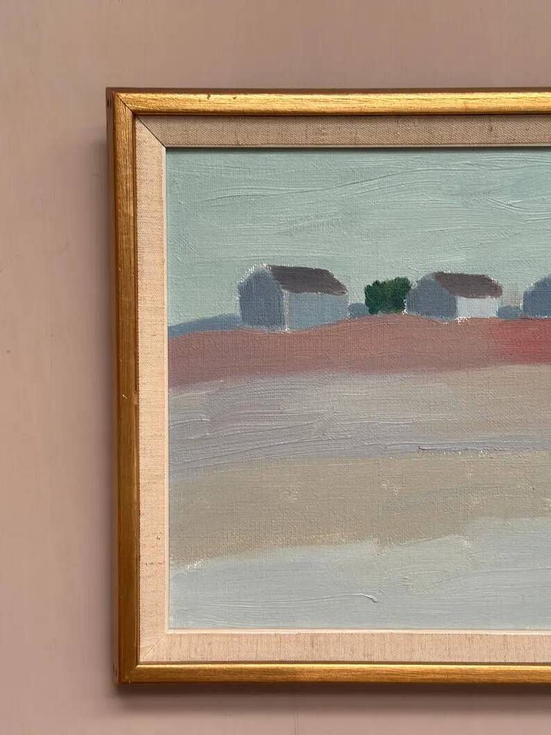 Original  Swedish Oil on Canvas – “Motif from Byxelkrok” by Raymond Wallentin – Signed & Dated 1975 – Vintage & Framed