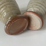 Pair of small stoneware vases from La Borne by Christine Pedley