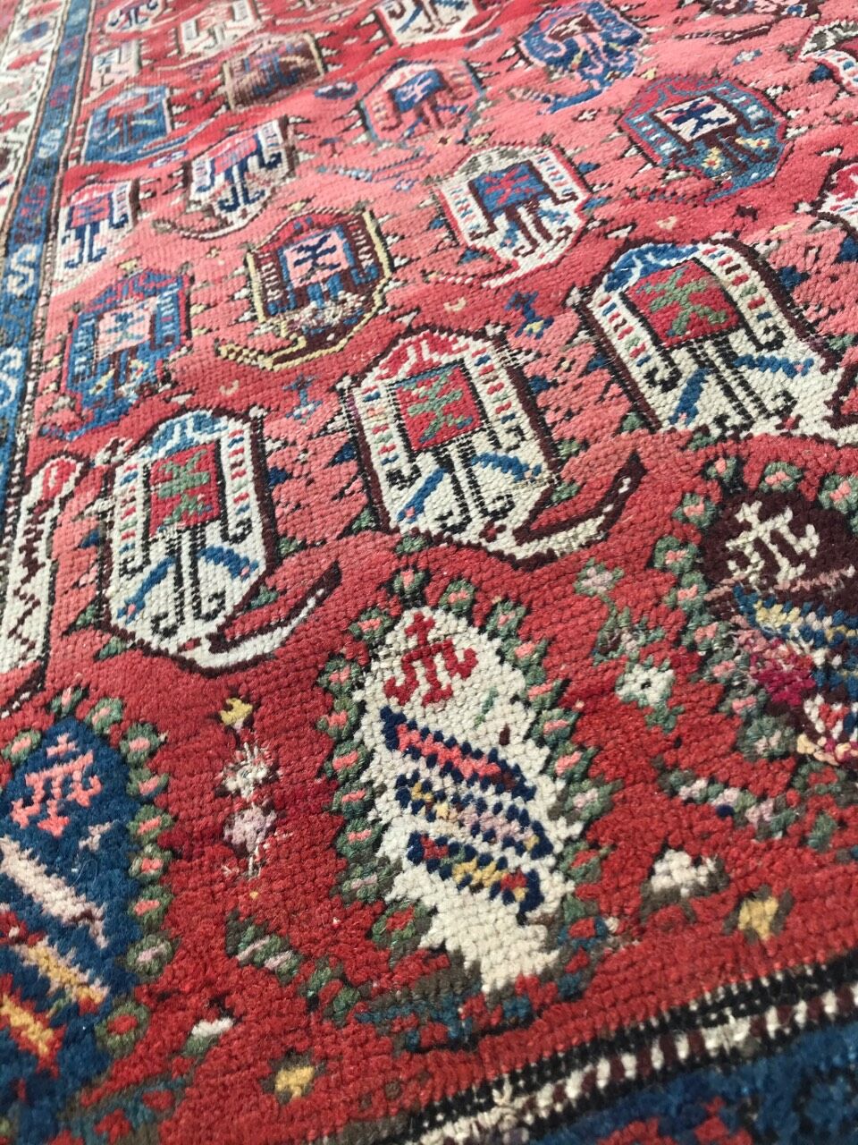 Ancient Caucasian rug Kazak 100x192 cm