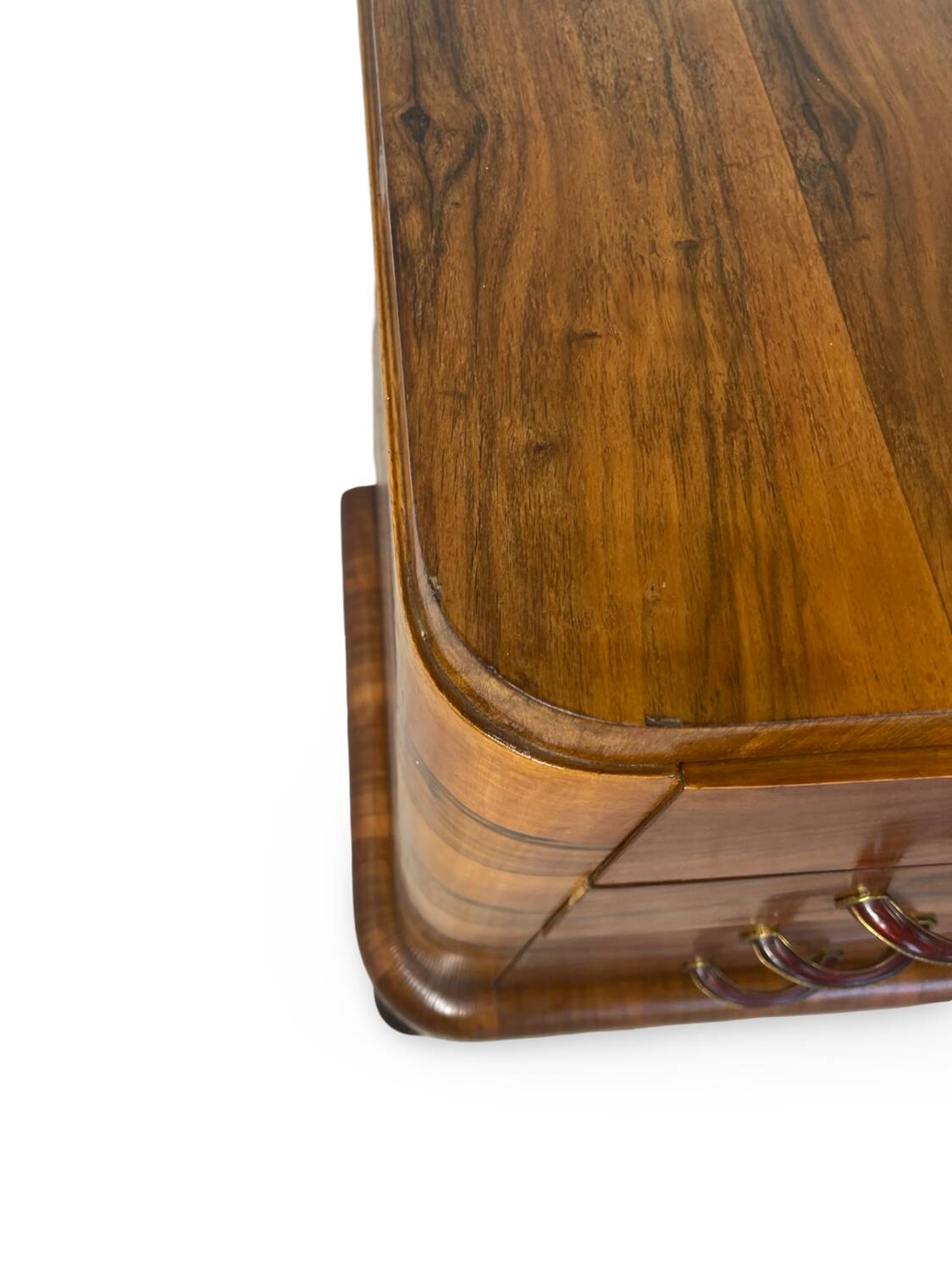 Commode italienne Art déco en ronce de noyer, années 1930