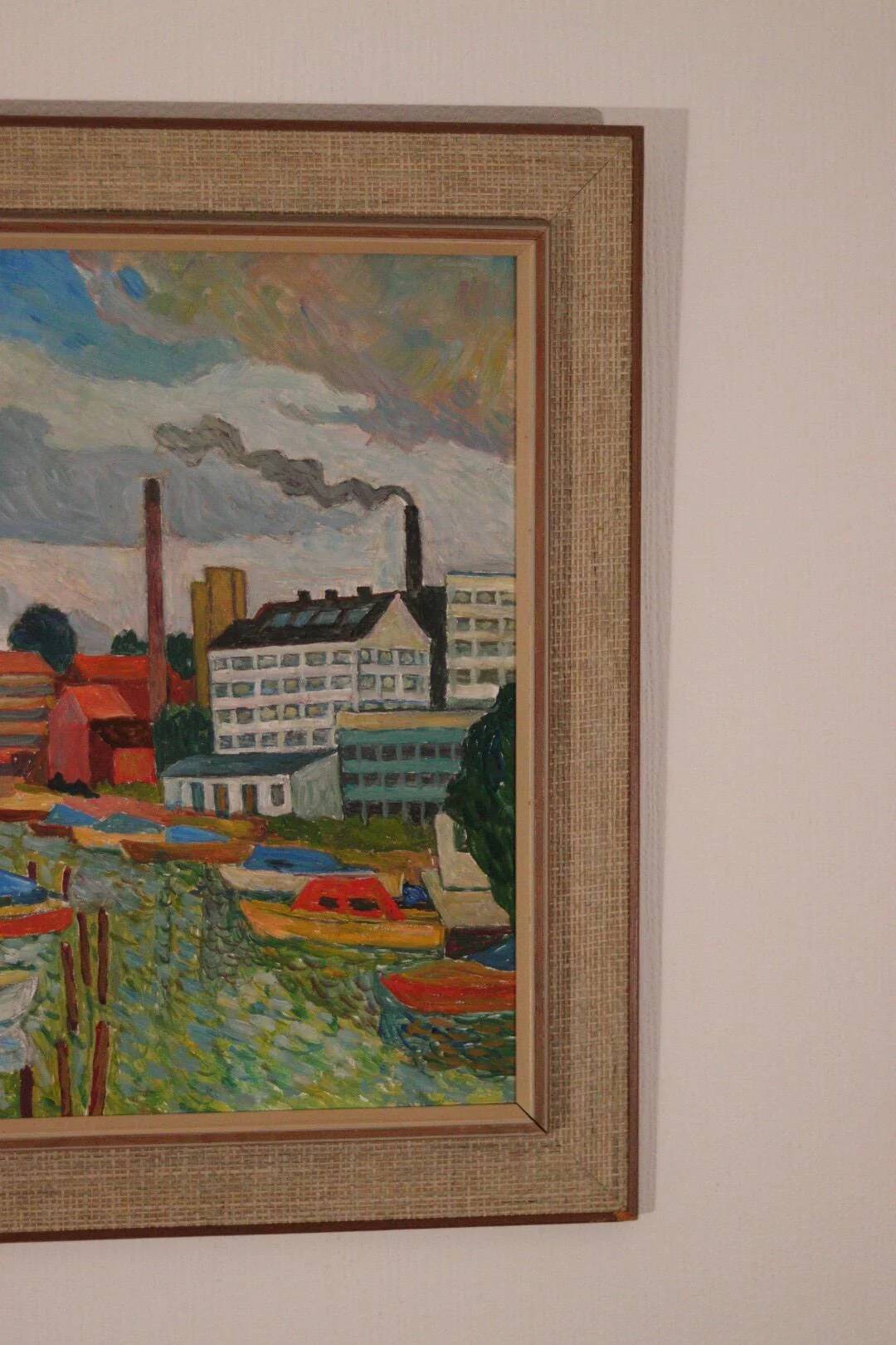 Original Swedish Oil on Panel – “Motif from Sundbyberg” by John Carlson