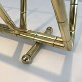 Brass faux-bamboo style magazine rack