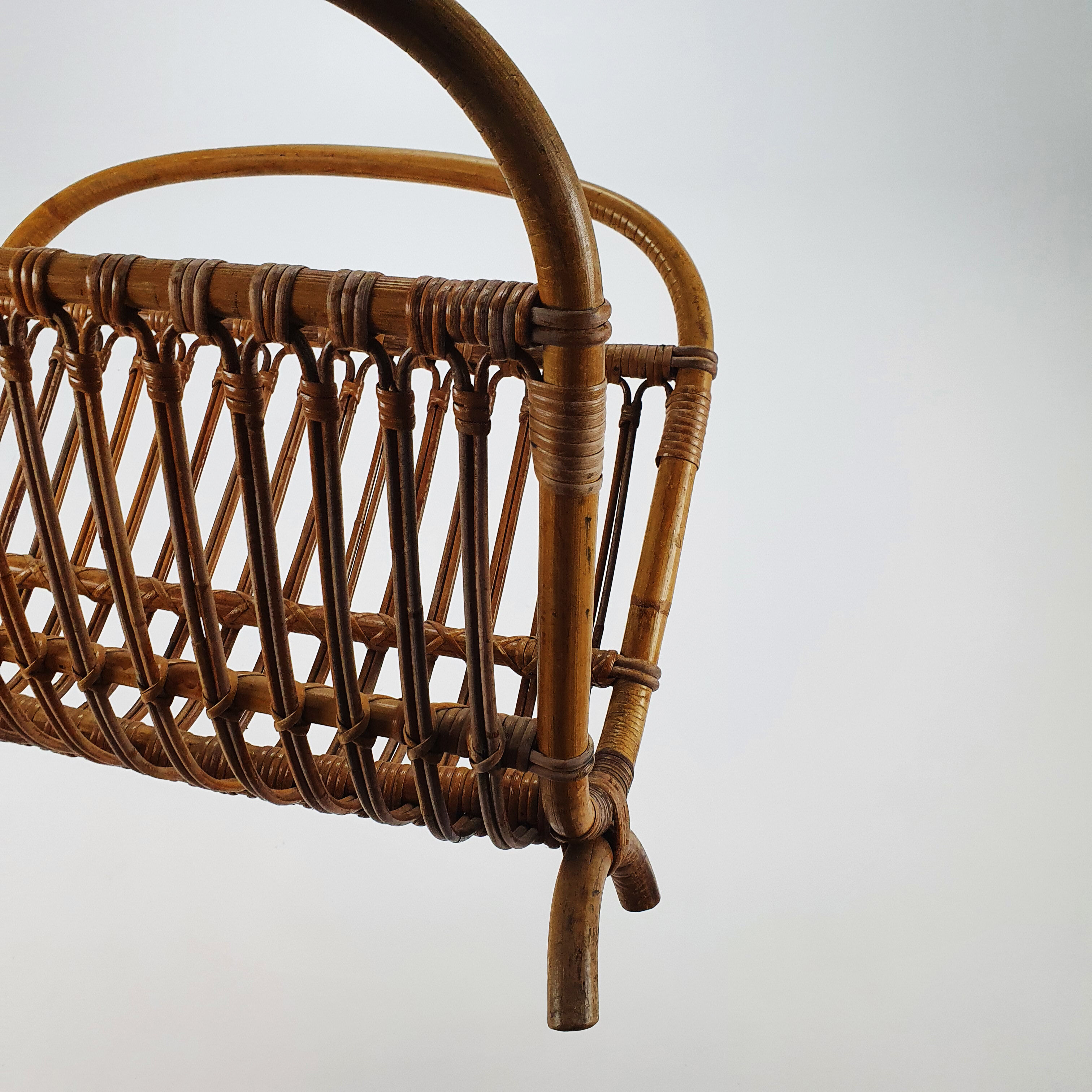 Mid Century Bamboo Magazine holder, 1960s