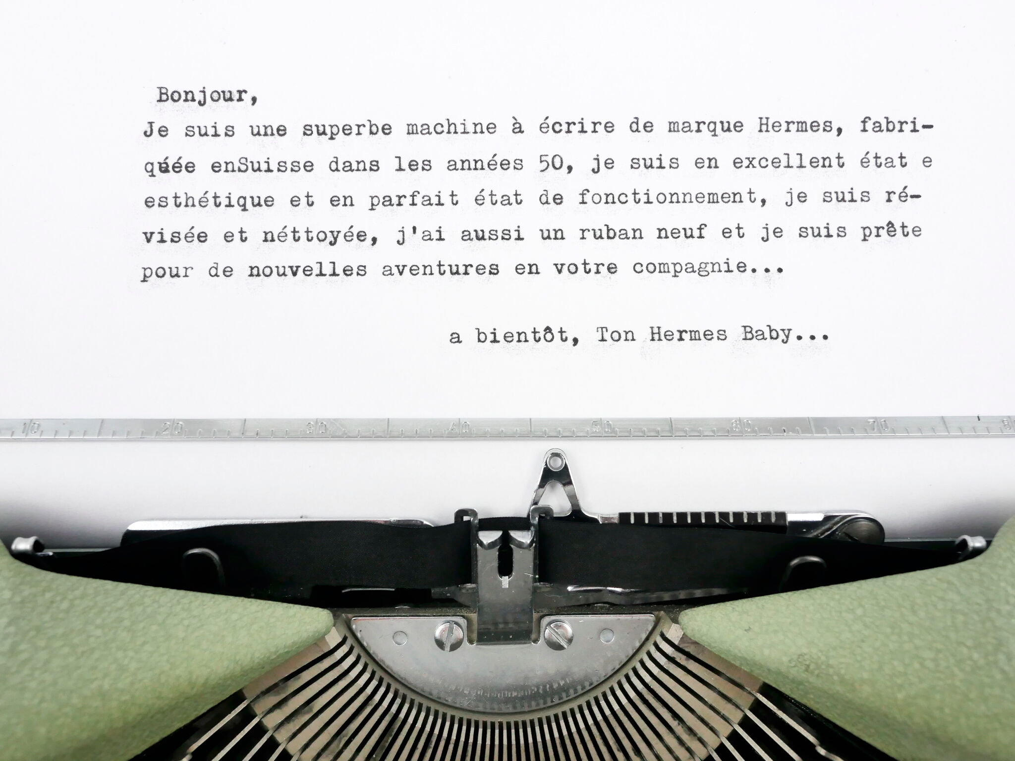 Hermes Baby green lime typemachine revised new ribbon