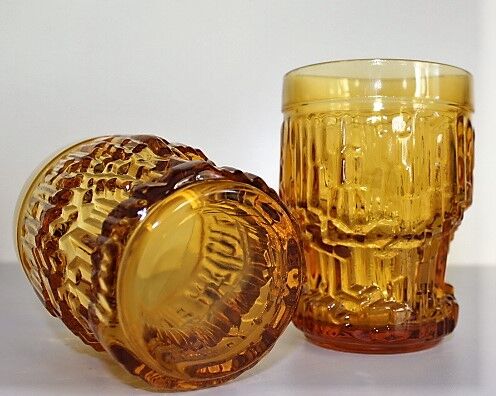 Service amber glasses and Bormioli decanter