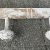 Wall coat rack with 5 turned wood hooks