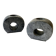 Pair of terracotta candle holders with anthracite finish, 1980s.
