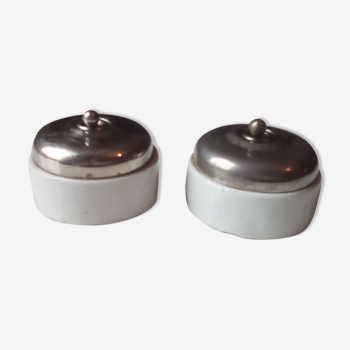 Interrupteurs anciens chrome et porcelaine années 20/30